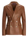 Ralph Lauren Camden Lambskin Jacket In Brown