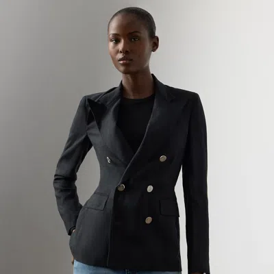 Ralph Lauren Camden Linen Jacket In Black