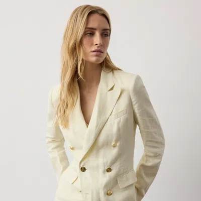 Ralph Lauren Camden Linen Jacket In Cream In White