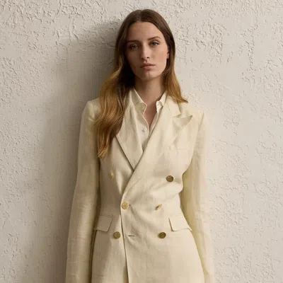 Ralph Lauren Camden Linen Jacket In Lux Cream In White