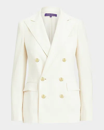 Ralph Lauren Camden Stretch Wool Double-breasted Jacket In White
