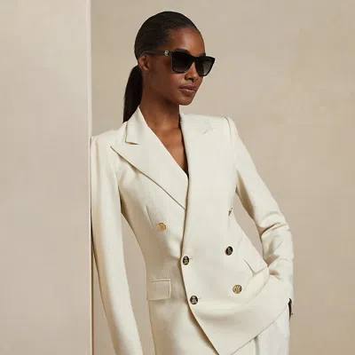 Polo Ralph Lauren Camden Wool Crepe Jacket In Lux Cream