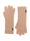 Ralph Lauren Camel Logo Gloves In Neutral