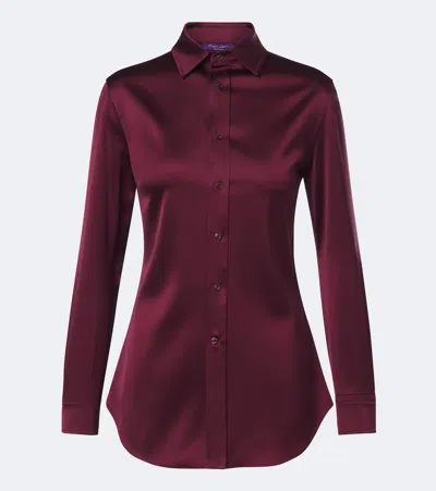 Ralph Lauren Cameron Ii Satin Shirt In Purple