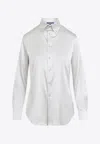 Ralph Lauren Cameron Long Sleeves Silk Button Front Shirt In White