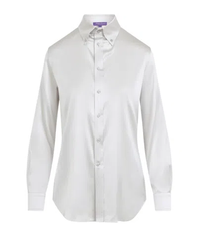 RALPH LAUREN RALPH LAUREN BUTTON-DOWN LONG-SLEEVED SATIN SHIRT