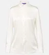 Ralph Lauren Cameron Silk-blend Charmeuse Shirt In White