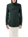 Ralph Lauren Cameron Satin Long-sleeve Shirt In Green