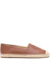 Ralph Lauren Cameryn Embossed-logo Espadrilles In Brown