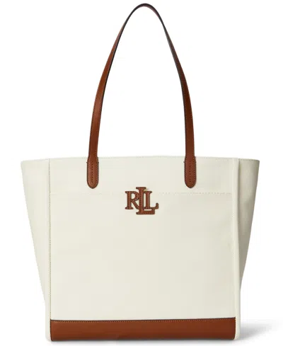 Ralph Lauren Cameryn Extra Large Canvas Tote Bag In Multi