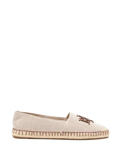 Ralph Lauren Cameryn Logo-patch Espadrilles In Gold