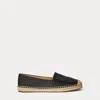 Ralph Lauren Cameryn Nappa Leather Espadrille In Black