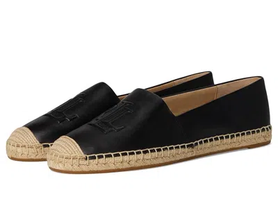 Ralph Lauren Cameryn Nappa Leather Espadrille In Black