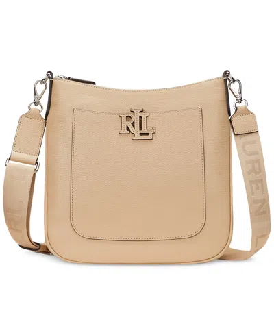 Ralph Lauren Cameryn Pebbled Leather Small Crossbody In Neutral