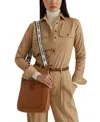 Ralph Lauren Leather-trim Featherweight Twill Shirt In Lauren Tan