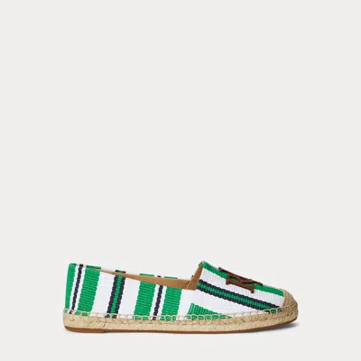Ralph Lauren Cameryn Striped Jacquard Espadrille In Green Topaz Multi/lauren