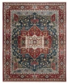 Ralph Lauren Camille Lrl1225a Red Navy Area Rug In Red