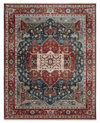 Ralph Lauren Camille Lrl1225a Red Navy Area Rug