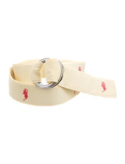 Pre-owned Ralph Lauren Canvas Belt In Yellow