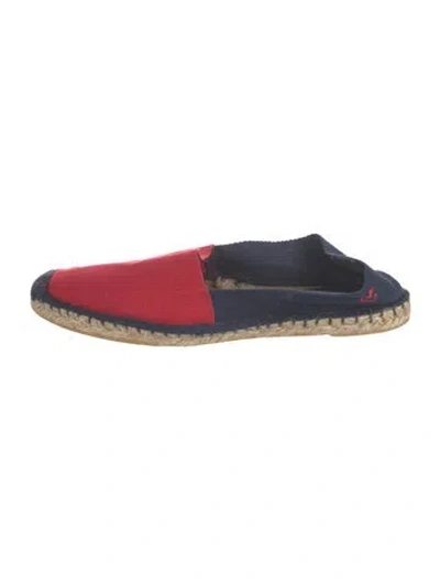 Pre-owned Ralph Lauren Canvas Colorblock Pattern Espadrilles In Blue/red
