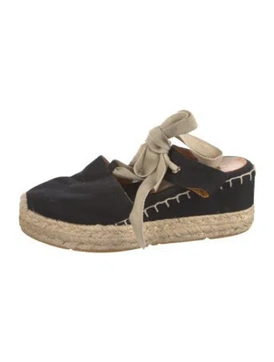 Pre-owned Ralph Lauren Canvas Espadrilles In Black