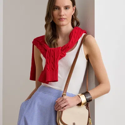 Ralph Lauren Canvas Medium Marcy Crossbody Bag In Brown