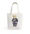 Ralph Lauren Canvas Polo Bear Tote Bag In Neutral