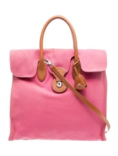 Pre-owned Ralph Lauren Canvas Ricky 33 In Pink