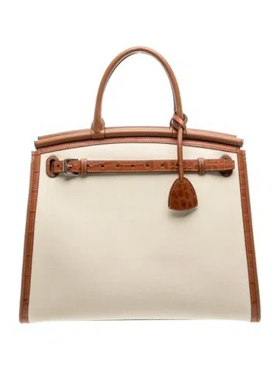 Pre-owned Ralph Lauren Canvas Rl50 Canvas Large In Neutrals