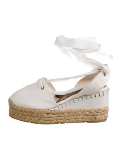 Pre-owned Ralph Lauren Canvas Slingback Pumps In Silver