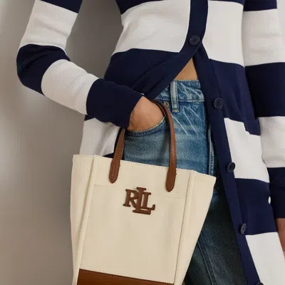 Ralph Lauren Canvas Small Cameryn Tote Bag In Natural/lauren Tan In Brown