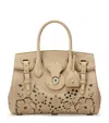 Ralph Lauren Canvas Soft Ricky 27 Top-handle Bag In Beige