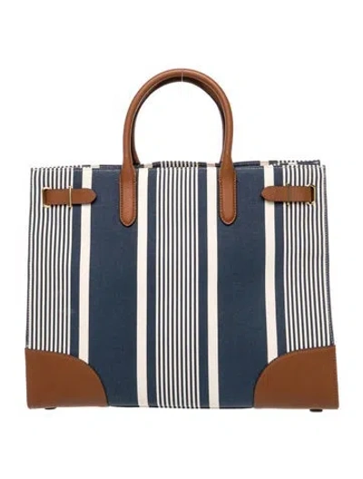 Pre-owned Ralph Lauren Canvas Top Handle Bag In Blue