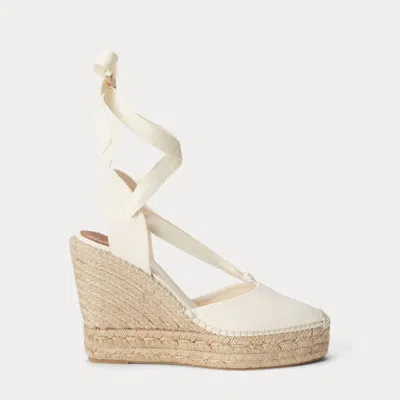 Polo Ralph Lauren Canvas Wedge Espadrille In Natural In White