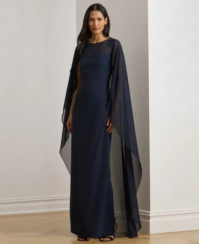 RALPH LAUREN CAPE GEORGETTE GOWN