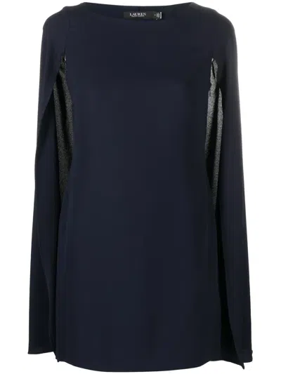 Ralph Lauren Cape-overlay Short Dress In Blau