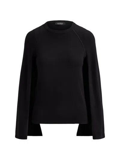 Ralph Lauren Cape-overlay Sweater In Black