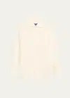 Polo Ralph Lauren Capri Button Down Linen Voile Shirt In Cream