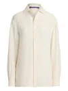 Ralph Lauren Silk Collared Blouse In White