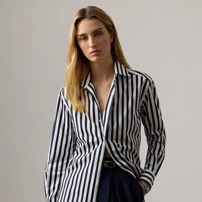 Ralph Lauren Capri Relaxed Fit Striped Cotton Shirt In Multi