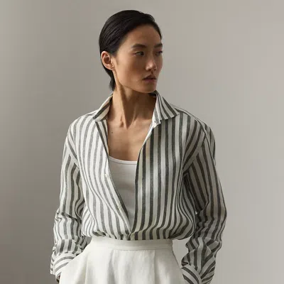 Ralph Lauren Capri Relaxed Fit Striped Linen Shirt