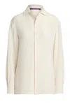 Ralph Lauren Silk Collared Blouse In White