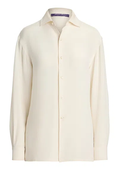 RALPH LAUREN CAPRI RELAXED FIT SILK MAROCAINE SHIRT