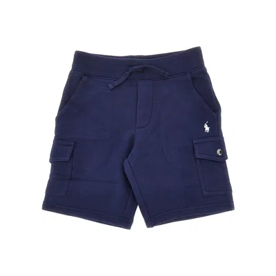 Ralph Lauren Cargo Shorts With Embroidered Logo Kids In Blue