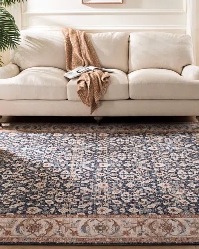 Ralph Lauren Carlingford Navy Power-loomed Rug, 6' X 9' In Navy/beige