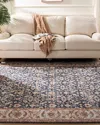 Ralph Lauren Carlingford Navy Power-loomed Rug, 9' X 12' In Navy/beige