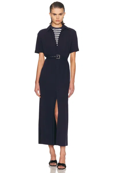 Ralph Lauren Carol Button Up Dress In Blue
