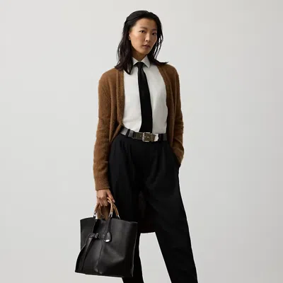 Ralph Lauren Cashmere-alpaca Long Cardigan In Brown