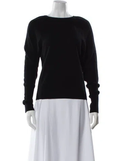 Pre-owned Ralph Lauren Cashmere Bateau Neckline Sweater In Black