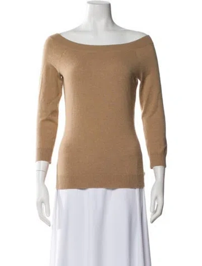 Pre-owned Ralph Lauren Cashmere Bateau Neckline Sweater In Neutral